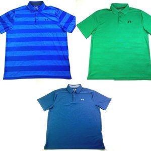 3X Under Armour Loose Fit Heatgear Polos Mens XL